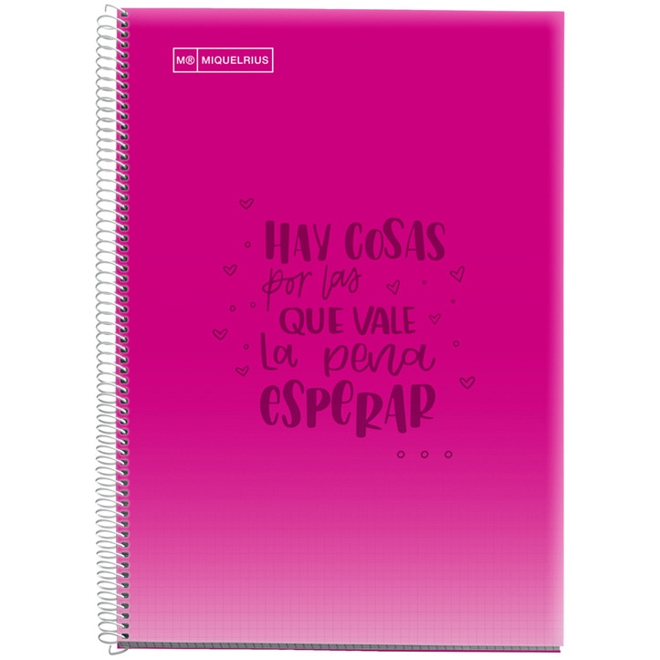 Caiet cu spira Miquelrius Messages A4 matematica 80 file magenta