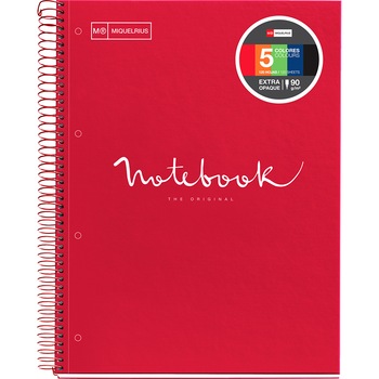 Caiet cu spira Miquelrius Emotion A4 matematica 120 file coperta carton dur rosu Caiet cu spira Miquelrius Emotion A4 matematica 120 file coperta carton dur rosu