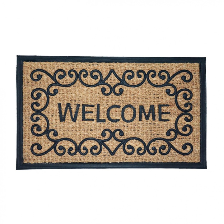 Welcome Shapes kókusz lábtörlő, 75x45 cm