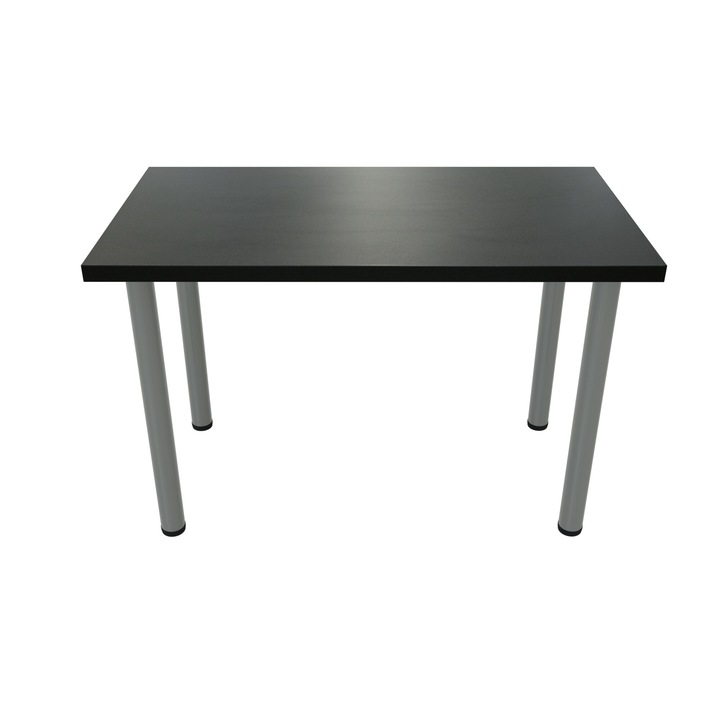 Mobiref Étkező / konyhai asztal, 36 mm-es dupla asztallappal , 115 cm x 63 cm x 75 cm, fekete, elektrosztatikusan festett lábakkal, állítható