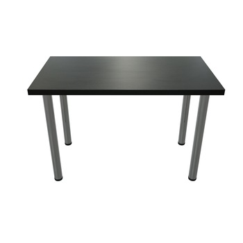 Masa dining / bucatarie, Mobiref, cu blat dublat 36 mm, 115 cm x 63 cm x 75 cm, Picioare crom lucios, reglabile, Negru Masa dining / bucatarie, Mobiref, cu blat dublat 36 mm, 115 cm x 63 cm x 75 cm, Picioare crom lucios, reglabile, Negru