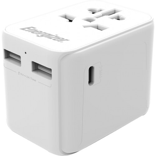 Adaptor priza Universal, 2A, 2USB + 1 USB C, Alb, Model 633M MFI, (US, UK, EU, AUS)