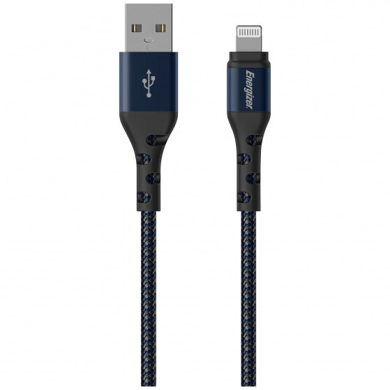 Cablu Lightning impletit metalic, lungime 2 metri, Albastru