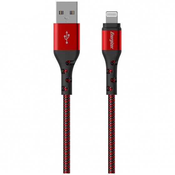 Cablu Lightning impletit metalic, lungime 2 metri, Rosu