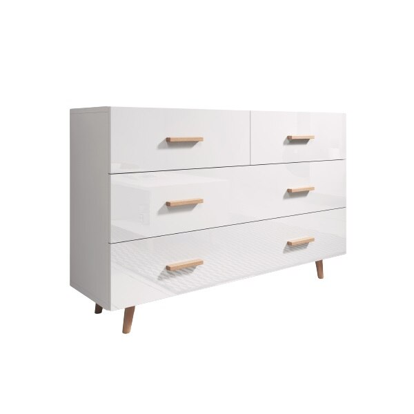 Comoda, Vivaldi, Sweden, 4 sertare, Alb, 125X35X79.6 cm