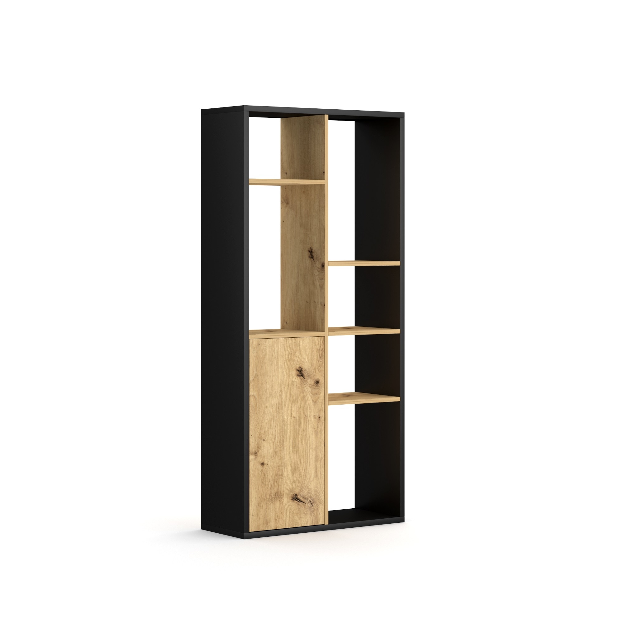 Biblioteca, Vivaldi, Space, Negru/Lemn, 75X30X160 cm