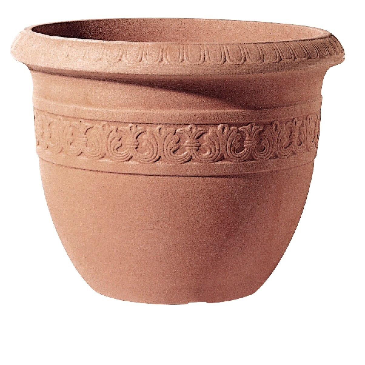 Ghiveci decorativ Ostuni, Vasar, rotund, culoare teracota, polietilena rotomolding, interior/exterior, 19 l, 40 x 32