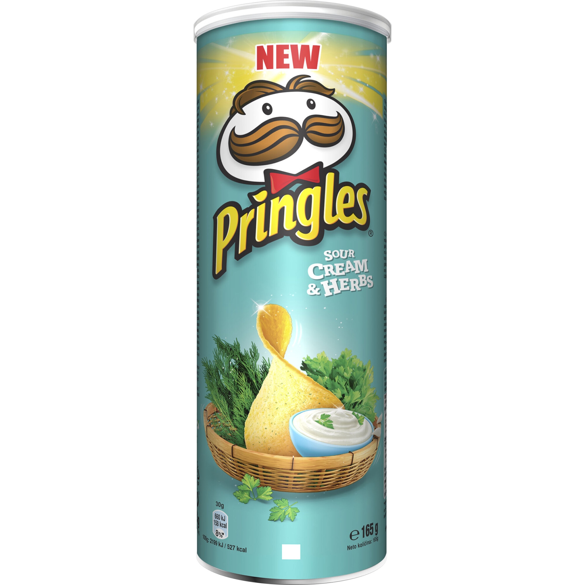 Chipsuri cu gust de smantana si ierburi Pringles, 165g