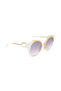 Ana Hickmann, Ochelari de soare cat-eye cu lentile in degrade, Alb/Alb fildes/Lila prafuit, 52-22-145 Standard Ana Hickmann, Ochelari de soare cat-eye cu lentile in degrade, Alb/Alb fildes/Lila prafuit, 52-22-145 Standard