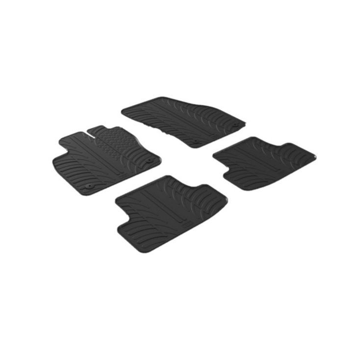 Set covorase auto din cauciuc Audi Q2 11.2016-, Negru, Gledring, 4 buc