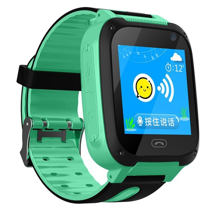 Ceas Smartwatch Copii Techstar® Q9, Slot Cartela SIM, GPS Tracker, Buton Urgenta SOS, Monitorizare Live, Apelare, Verde