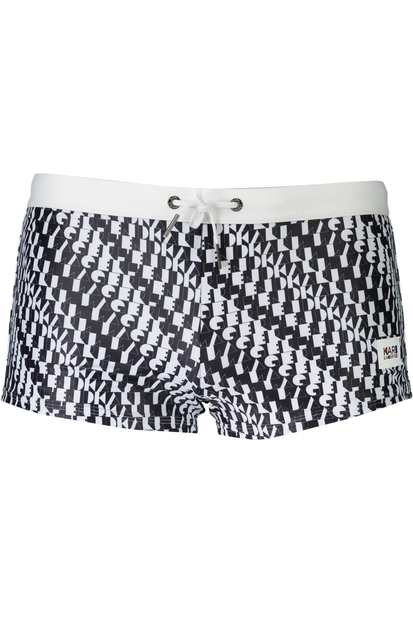 Sort baie barbati cu imprimeu grafic, Karl Lagerfeld, Negru/Alb