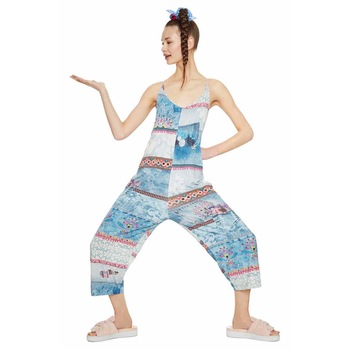 Salopeta dama cu design patchwork Exotic Summer , Desigual , Multicolor , M Salopeta dama cu design patchwork Exotic Summer , Desigual , Multicolor , M