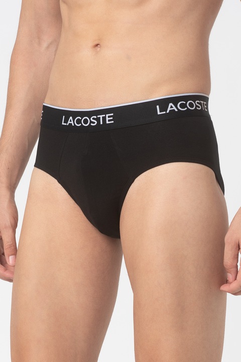 Lacoste, Set de chiloti - 3 perechi, Negru/Alb, XL