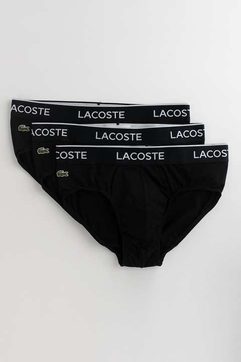 Lacoste, Set de chiloti - 3 perechi, Negru/Alb, XL