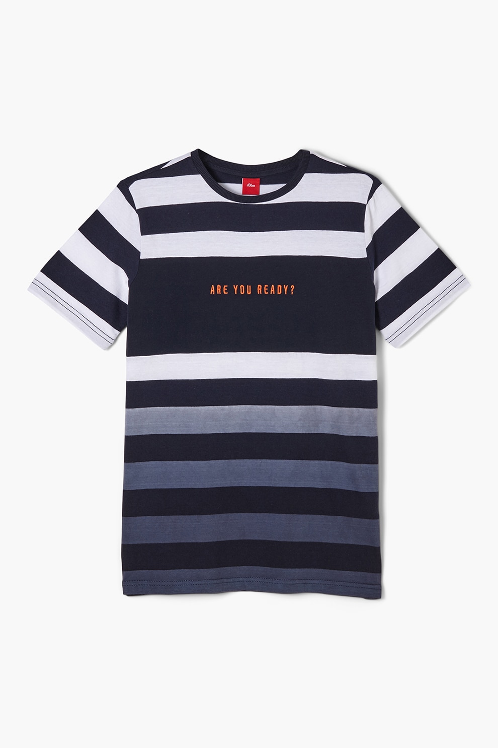 s.Oliver, Tricou in dungi cu accente contrastante, bleumarin inchis, alb, 134-140 CM