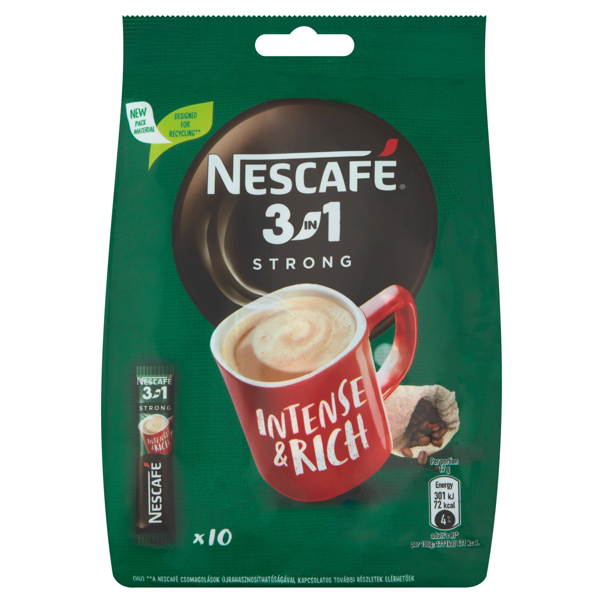 Nescafé 3in1 Strong instant kávé, 10x17g - eMAG.hu