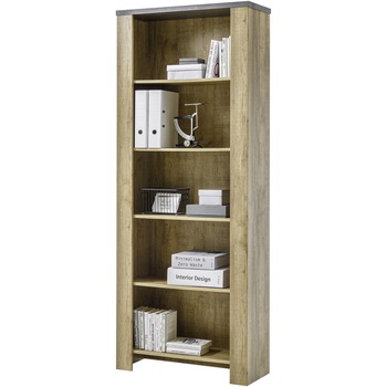 Raft Office Edmonton 80x32x200 cm, 4 polite, culoare Santal , Antracit Raft Office Edmonton 80x32x200 cm, 4 polite, culoare Santal , Antracit