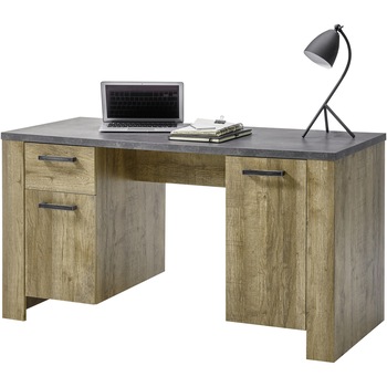 Birou Edmonton 134x60x73 cm, 1 sertar, 2 usi, culoare Santal , Antracit Birou Edmonton 134x60x73 cm, 1 sertar, 2 usi, culoare Santal , Antracit