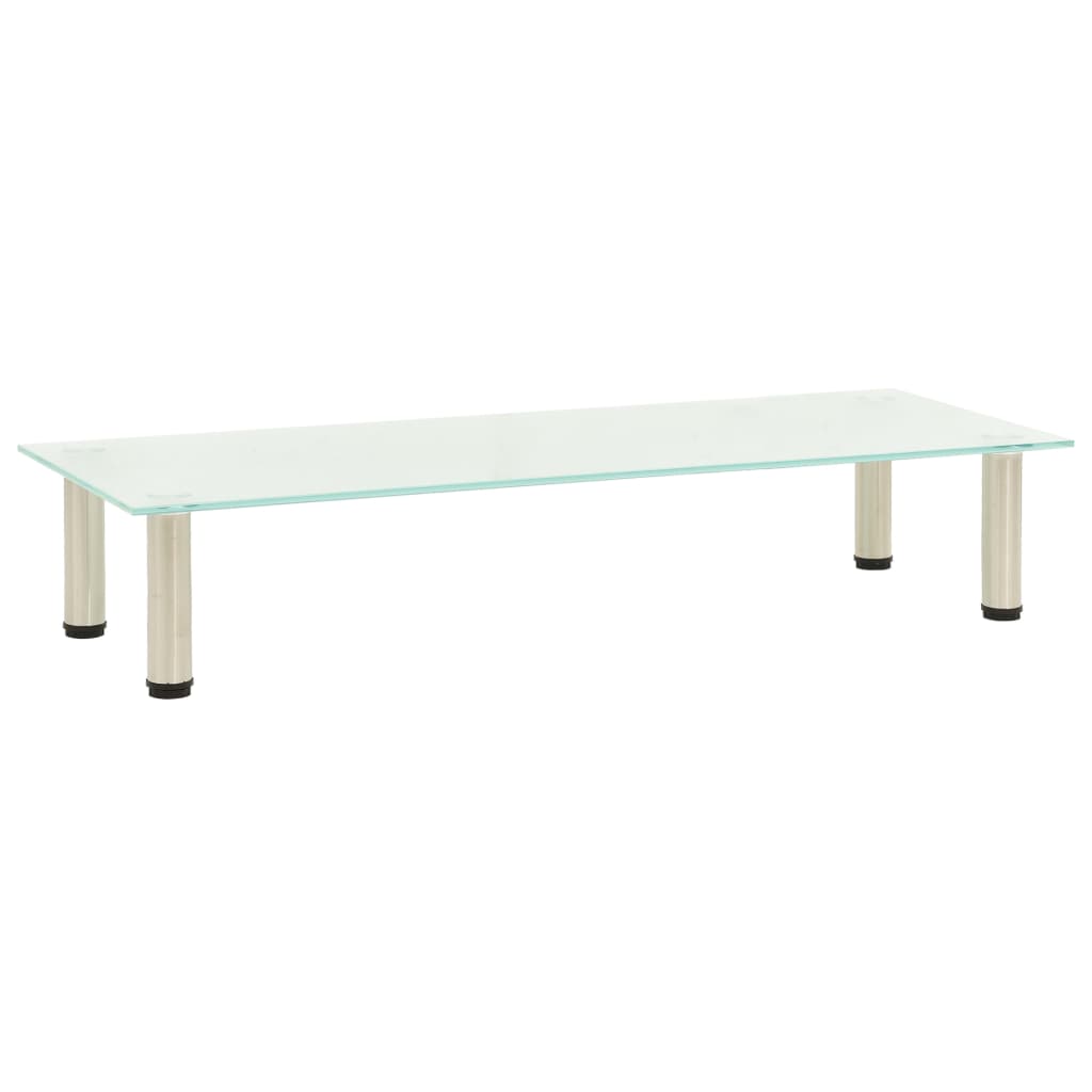 Comoda TV transparenta cu sticla securizata mata, vidaXL, Sticla, 101 x 35 x 17 cm, Transparent