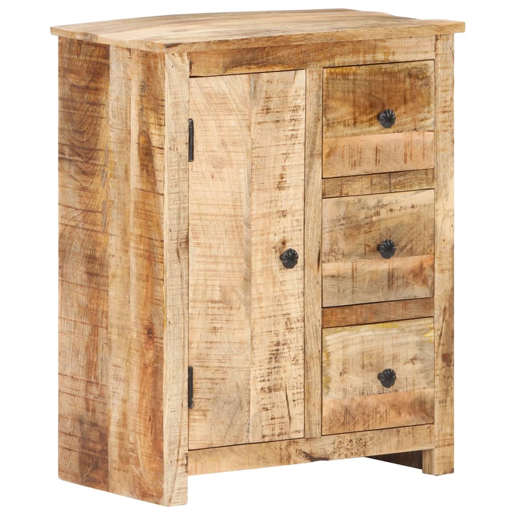 Comoda, vidaXL, Lemn de mango nefinisat, 59 x 35 x 75 cm, Maro deschis