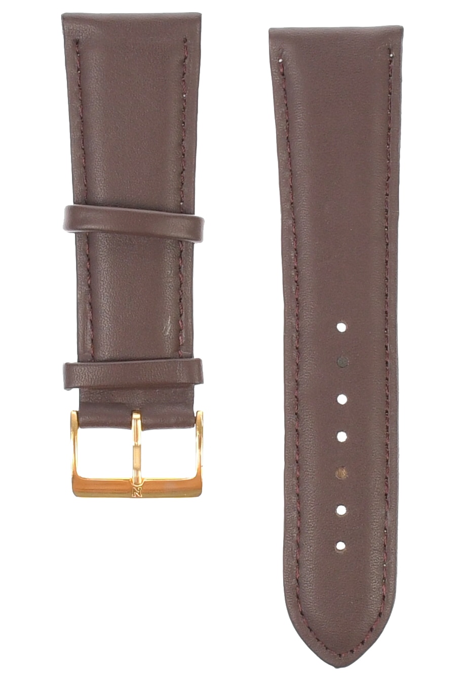 Curea de ceas din piele mata, 26 mm x 24 cm, maro inchis - 60726X24MGOLD