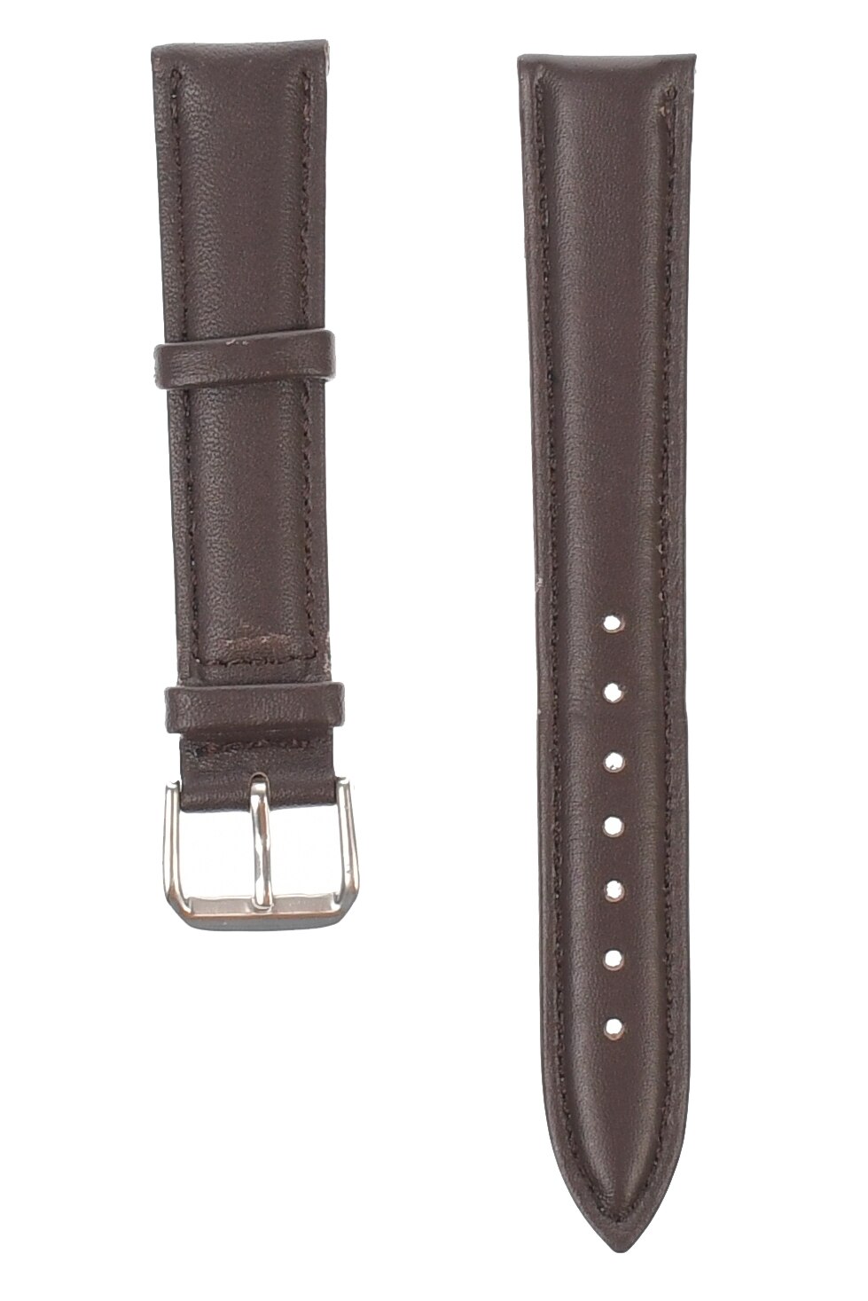 Curea de ceas din piele mata, 16 mm x 20 cm, maro inchis