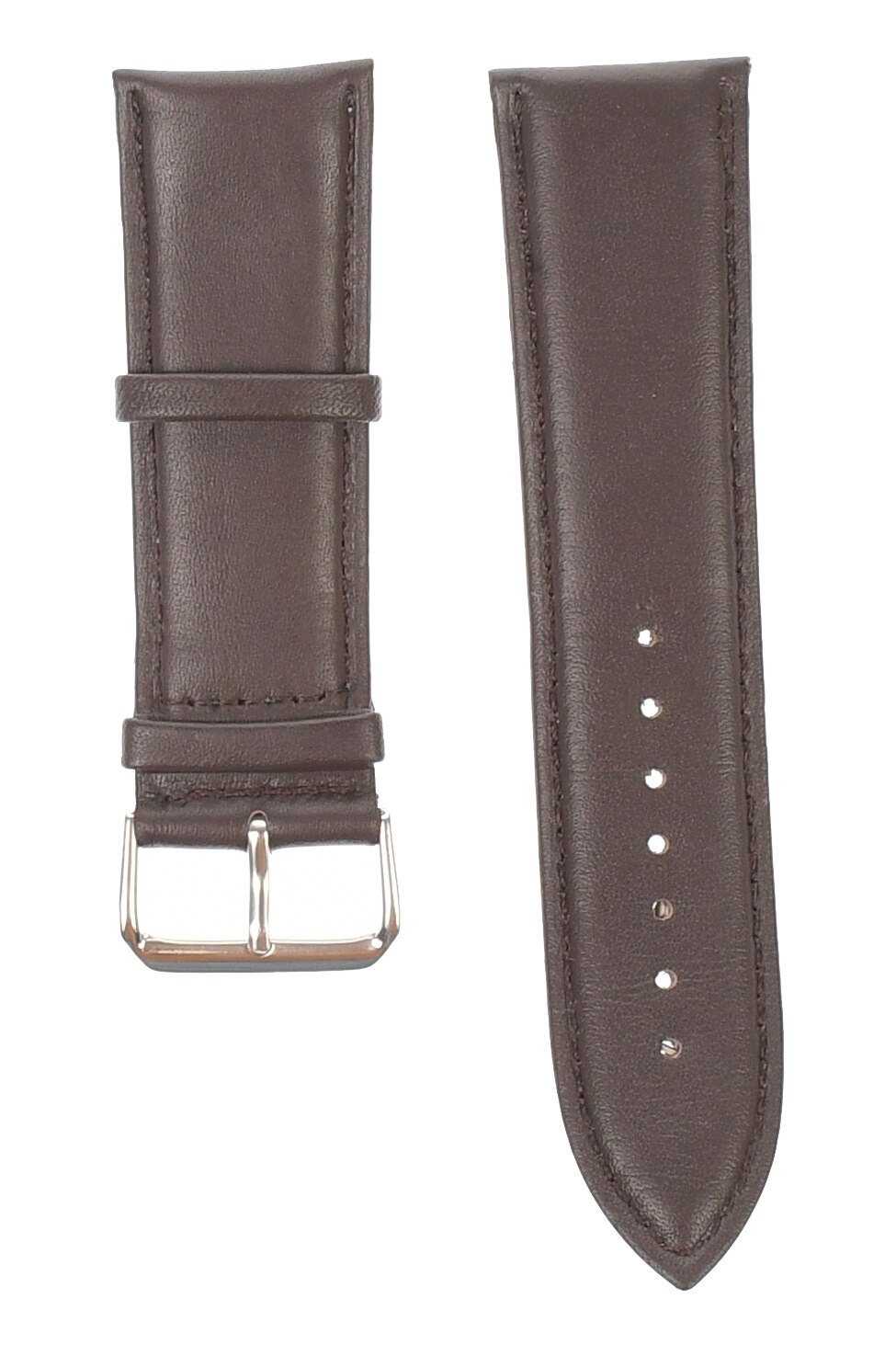 Curea de ceas din piele mata, 24 mm x 20 cm, maro inchis