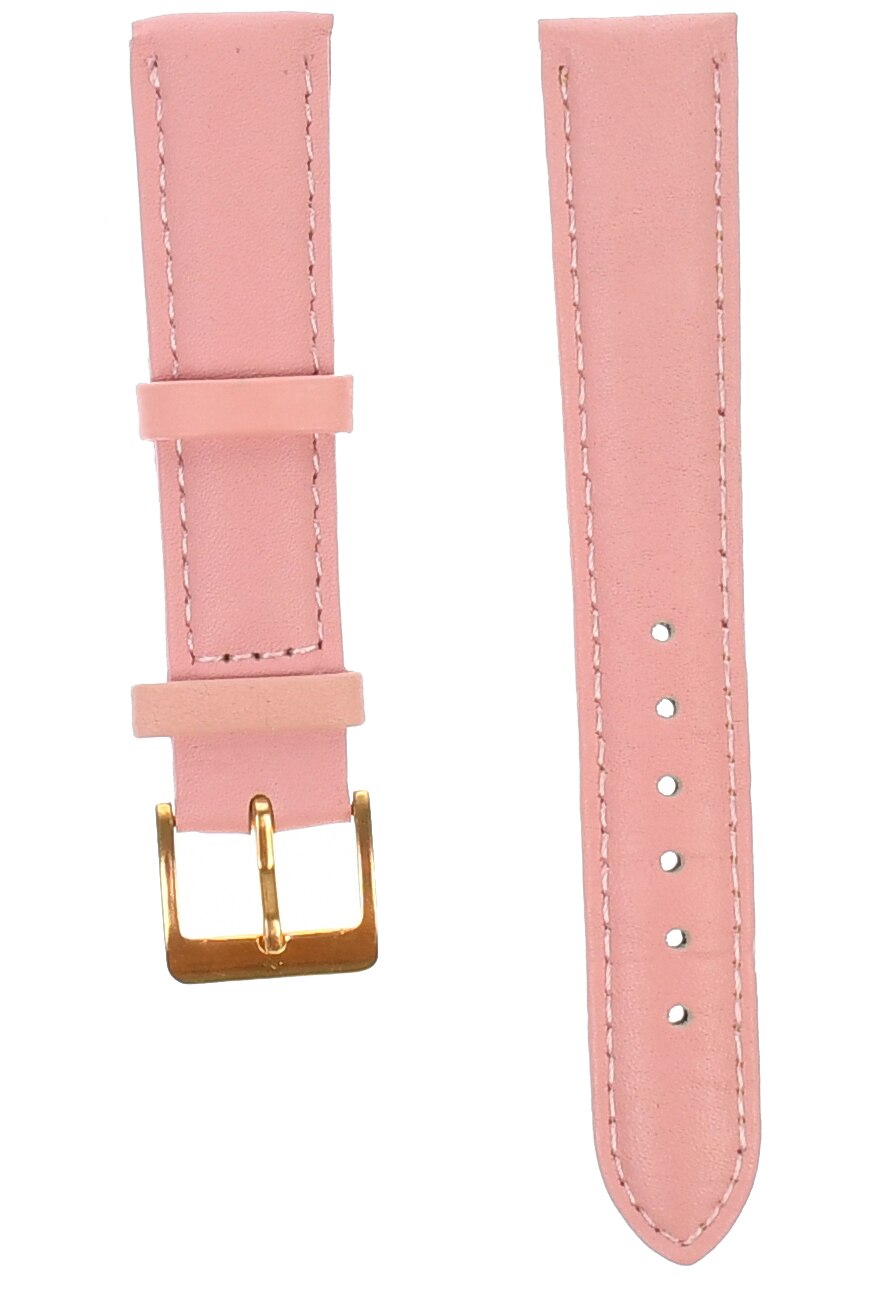 Curea de ceas din piele mata, 18 mm x 16 cm, roz