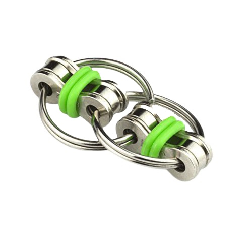 Jucarie antistres, inele infinite, metal, verde, 5 cm