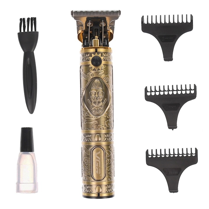 Професионална метална машинка за подстригване, акумулаторна батерия, VGR, Gold - V085