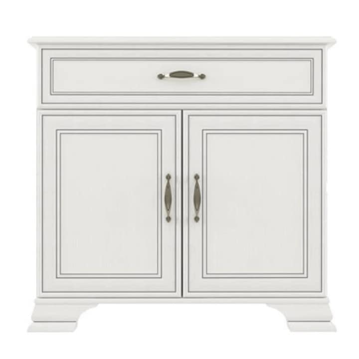 Comoda 2D1S cu sertar, PAL melaminat, woodline crem, TIFFY 07, 94x90x37 cm,,mobHAUS
