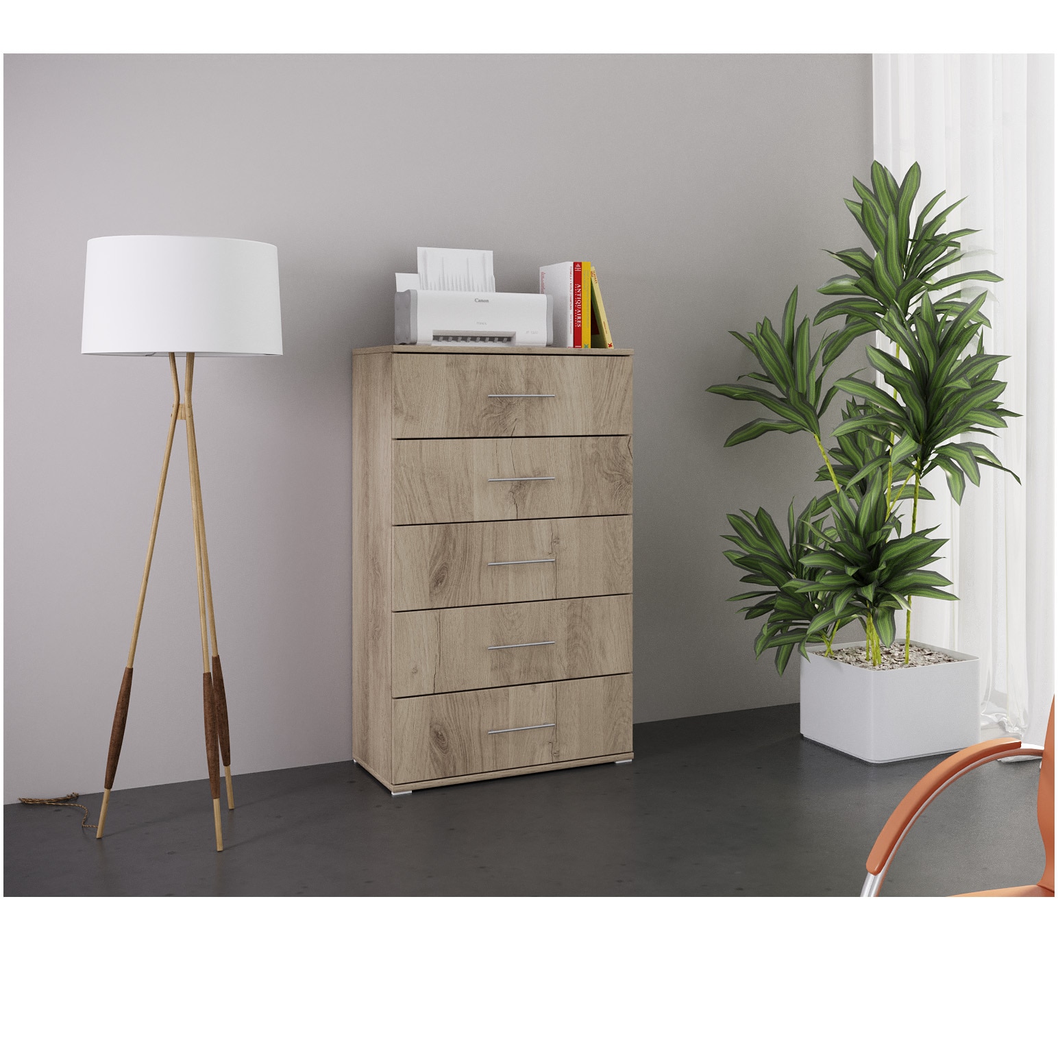 Comoda/Raft Irim Grand 50, 60x36x106 cm, Sonoma - eMAG.ro