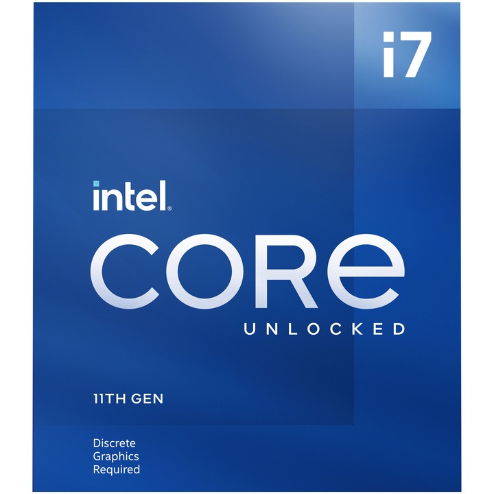 Процесор Intel® Core™ i7-11700KF Rocket Lake, 3.60 GHz, 16MB, Без вградена графична карта, Socket 1200
