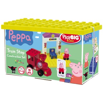 Set de constructie BIG - Peppa Pig, Train stop, 15 piese Set de constructie BIG - Peppa Pig, Train stop, 15 piese