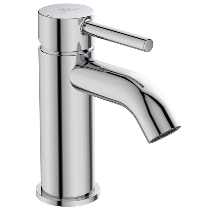 Смесител Ideal Standard, Ceraline, BC268, 35 mm керамичен затварящ механизъм с ограничител на топла вода, метална ръкохватка, Easy-Fix присъединяване