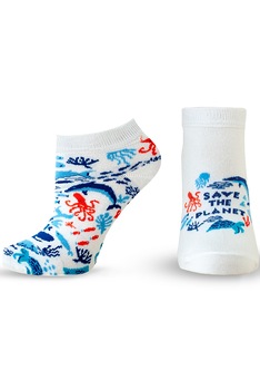 Sosete dama Agiva Happy Foottopia, Bambus, Imprimeu pesti, Multicolor, 35-38, Alb / Albastru Sosete dama Agiva Happy Foottopia, Bambus, Imprimeu pesti, Multicolor, 35-38, Alb / Albastru