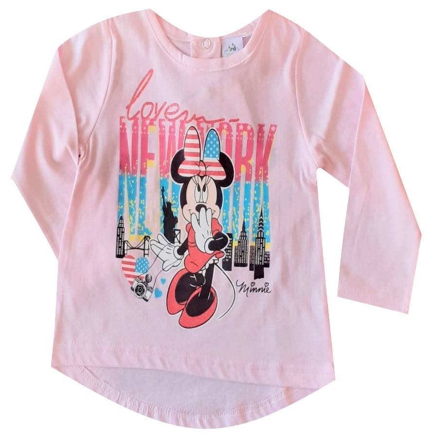 Bluza Minnie Mouse, maneca lunga,, Roz