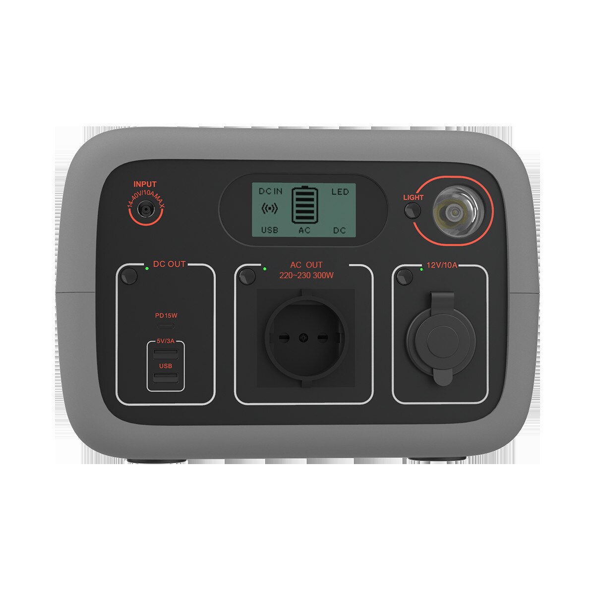 Baterie externa laptop, Power bank PYRAMID®, 96000mAh, 300W generator solar portabil, camping, 2 x usb, wireless QI, AC30