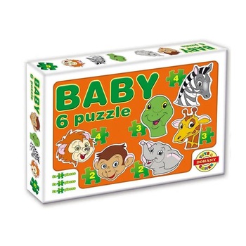 Puzzle clasic Baby, Dohany, Animale exotice cu 6 imagini, 18 piese, 2 ani+, Multicolor Puzzle clasic Baby, Dohany, Animale exotice cu 6 imagini, 18 piese, 2 ani+, Multicolor