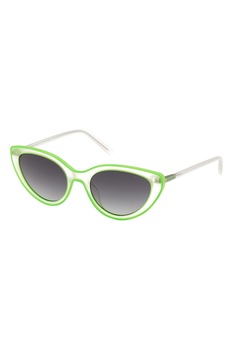 Guess, Ochelari de soare cat-eye cu aspect semi-transparent si model colorblock, Verde fistic/Transparent, 54-20-145 Standard Guess, Ochelari de soare cat-eye cu aspect semi-transparent si model colorblock, Verde fistic/Transparent, 54-20-145 Standard