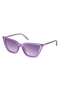Guess, Ochelari de soare cat-eye patrati cu aspect semi-transparent, Purpuriu, 57-16-145 Standard Guess, Ochelari de soare cat-eye patrati cu aspect semi-transparent, Purpuriu, 57-16-145 Standard
