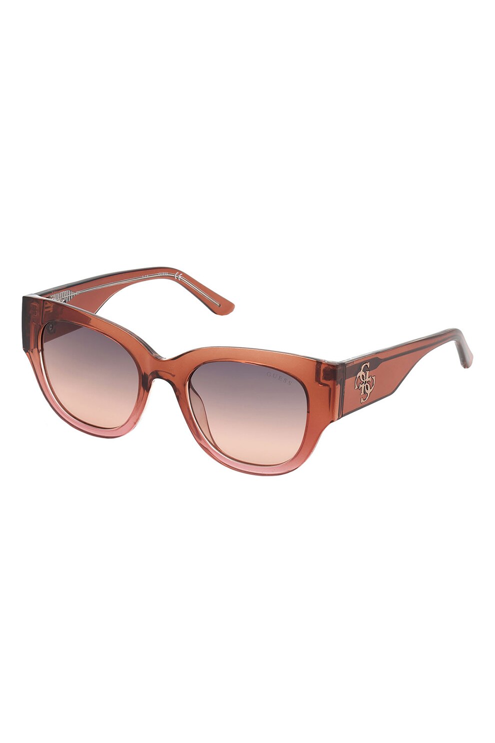 Guess, Ochelari de soare patrati cu lentile in degrade, Maro, 50-20-140 Standard