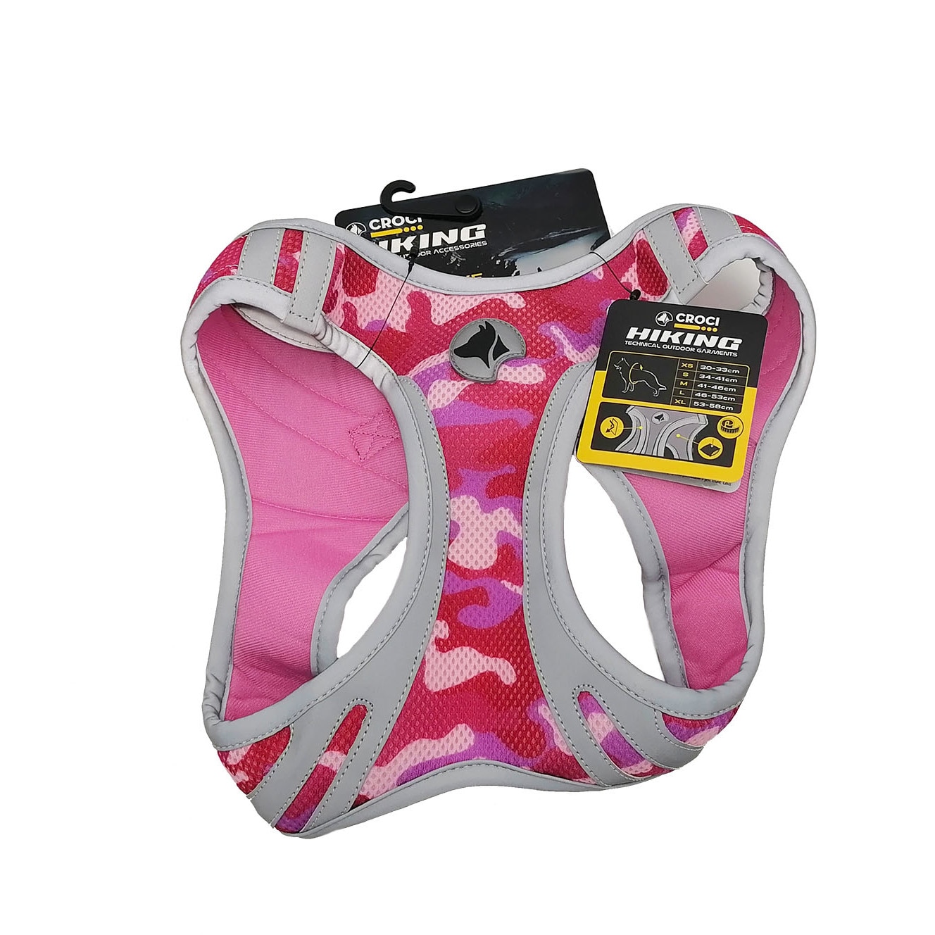 Ham pentru caine, Croci, Hiking, model camuflaj, roz, XL, c5081547