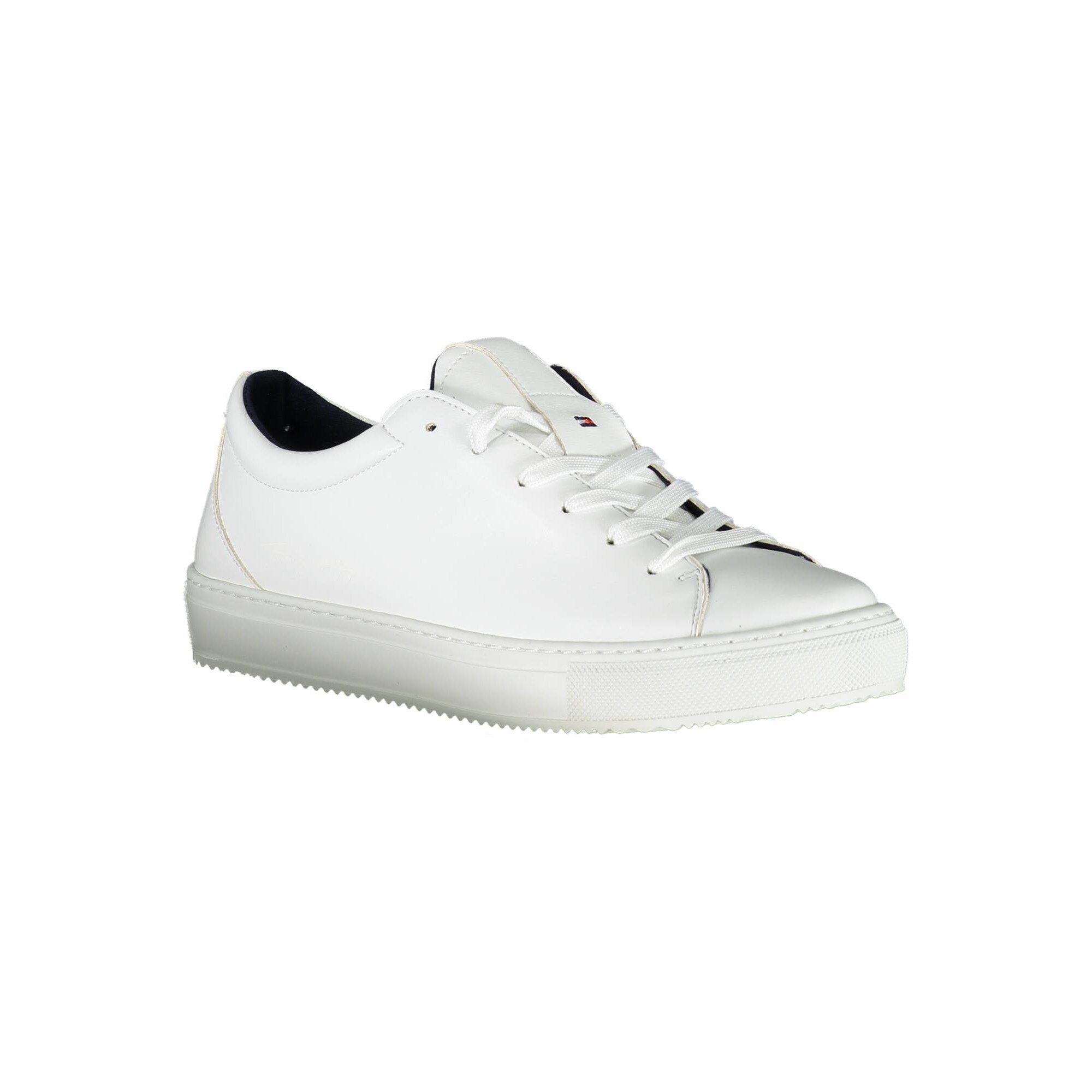 Pantofi sport, Tommy Hilfiger, cu sireturi, logo, Alb