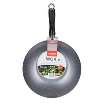 Tigaie wok BANQUET 28 cm aluminiu,granit Tigaie wok BANQUET 28 cm aluminiu,granit