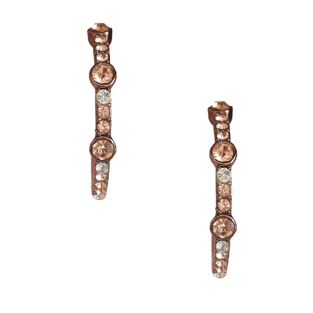 Cercei rotunzi dama, maro, 3.6 cm inaltime, hoop