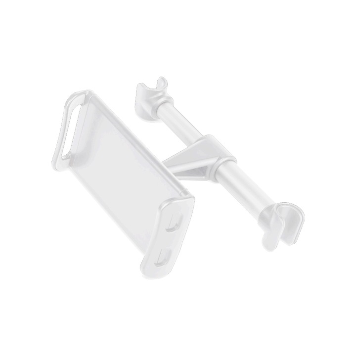 Suport Auto Universal pentru Tableta 4-8", Prindere Tetiera, Reglabil 360, Alb