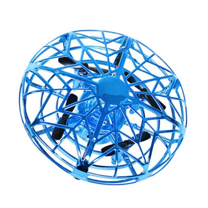 Мини дрон с надуваеми сензори Urban Trends, Ротация на 360 градуса, Управление с жестове, Син