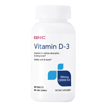 GNC Vitamin D-3 2000 IU, Vitamina D-3 - 50 mcg (2000 UI), 180 tablete GNC Vitamin D-3 2000 IU, Vitamina D-3 - 50 mcg (2000 UI), 180 tablete